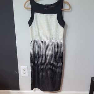 The Limited Satin And Knit Black and White Dot Gradient Sleeveless Dress Size 4